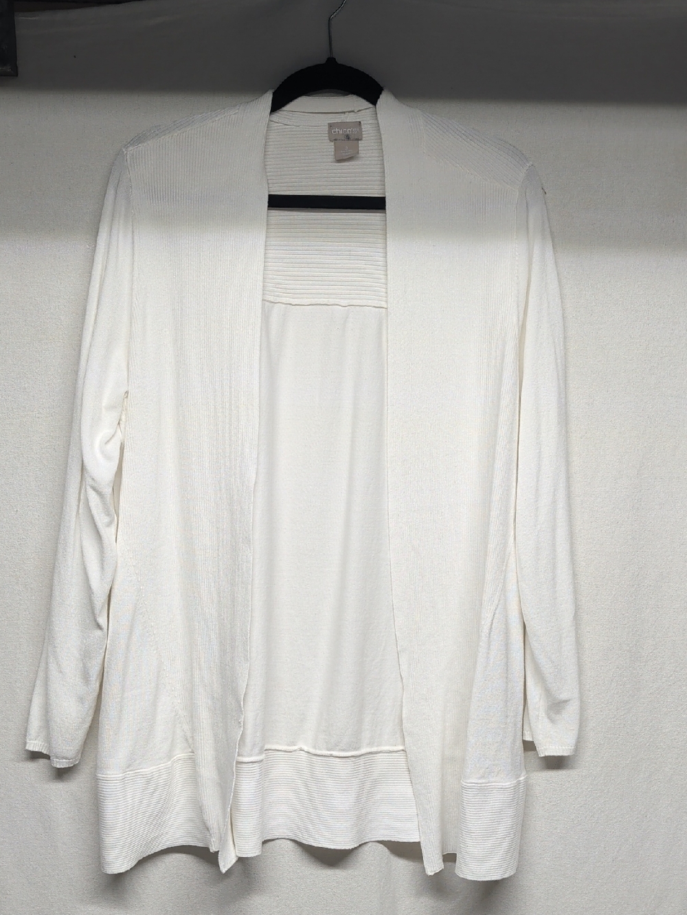 Chico's Open-Front Cardigan in Ivory White